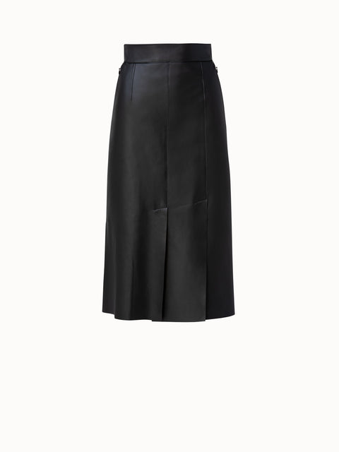 Lamb Nappa Leather Midi Skirt