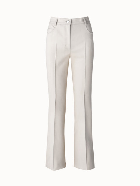 Flared Cotton Silk Double Face Pants