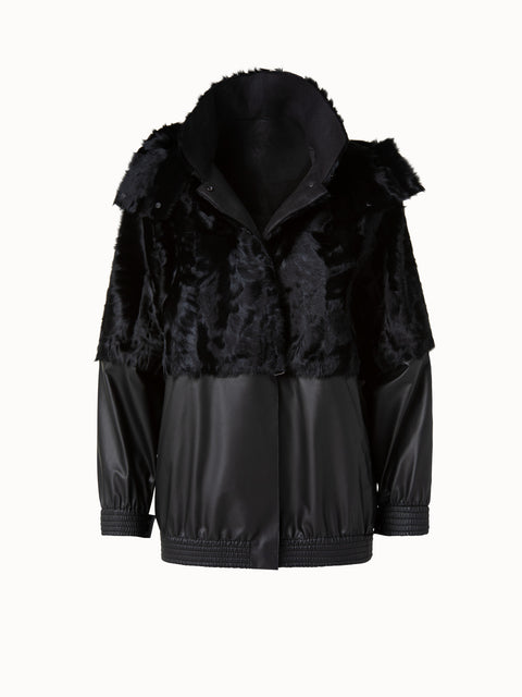 Silk Lamb and Nappa Leather Blouson Jacket
