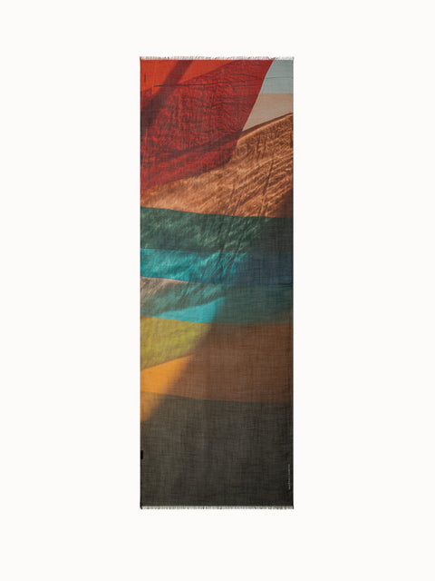 Cashmere Silk Liquid Light Print Scarf