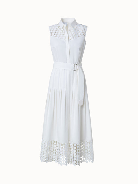 Cotton Poplin Dress with Kaleidoscope Dot Embroidery