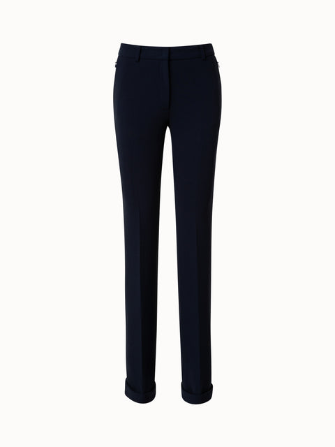 Wool Stretch Double-Face Bootcut Pants