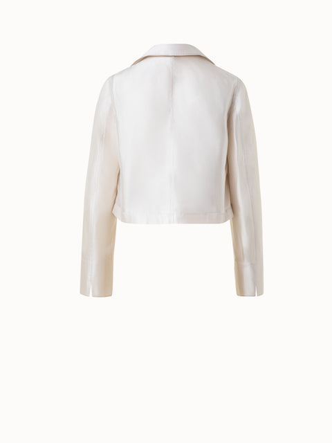 Silk Organza Double-Breasted Short Jacket