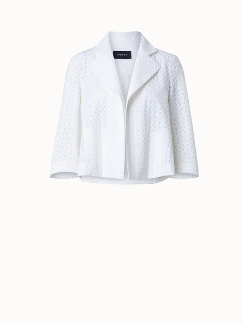 Cotton Poplin Short Jacket with 3D Application