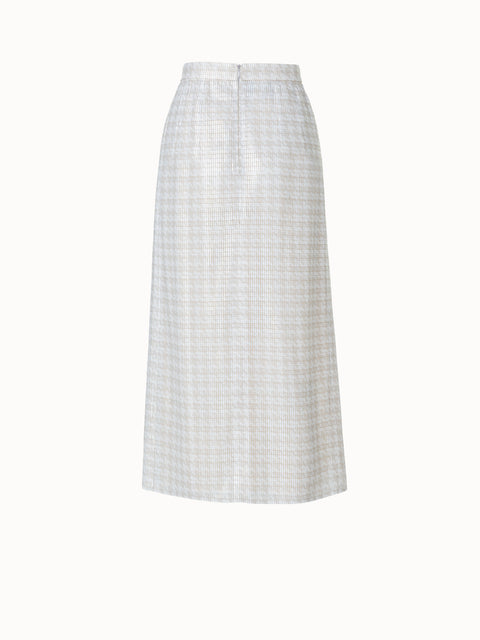 Houndstooth Sequins on Organza Long Skirt
