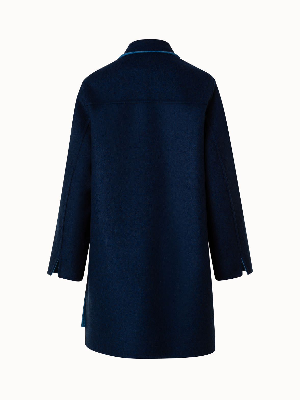 Reversible Wool Cashmere Double-Face Short Coat