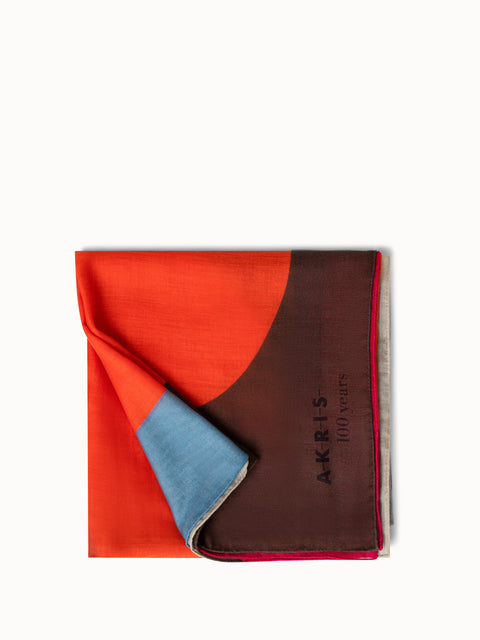 Cashmere Silk Scarf with Composed Letters Print