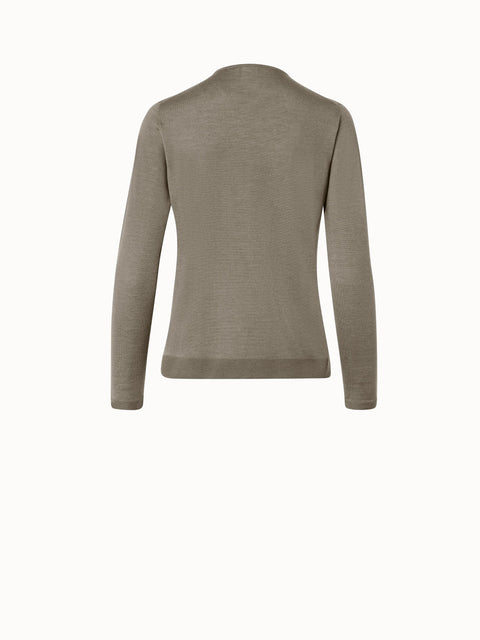 Seamless Cashmere Silk Knit Pullover