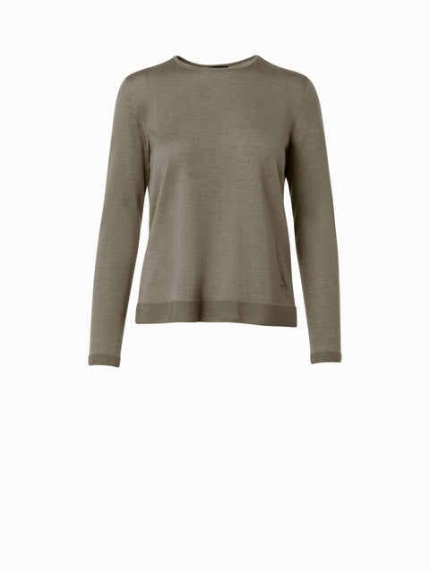 Seamless Cashmere Silk Knit Pullover