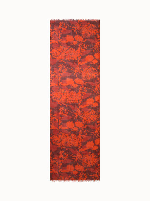 Cashmere Silk Scarf with Abraham Flower Print
