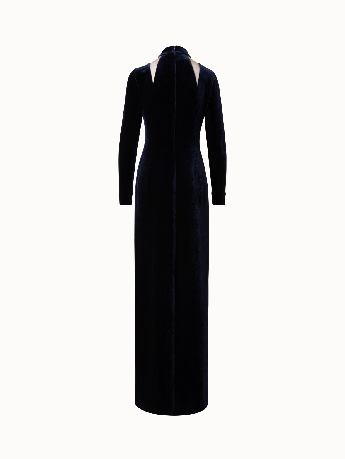 Women's rich velvet side slit full sleeve floor length gown in