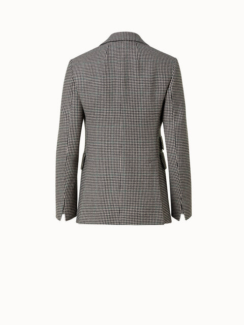 Cashmere Jacket with Small Houndstooth Pattern
