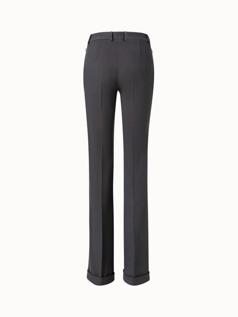 Wool Stretch Double-Face Bootcut Pants