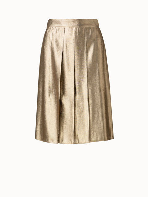 Silk Lurex Pleated Skirt