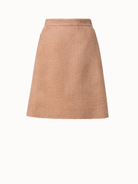 Wool Cashmere Velvet Corduroy Short Skirt