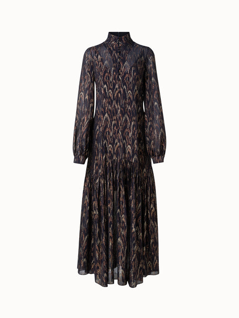 Silk Lurex Jacquard Midi Dress