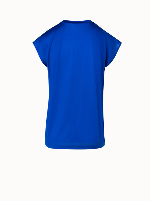 Silk Jersey T-Shirt with Cap Sleeves