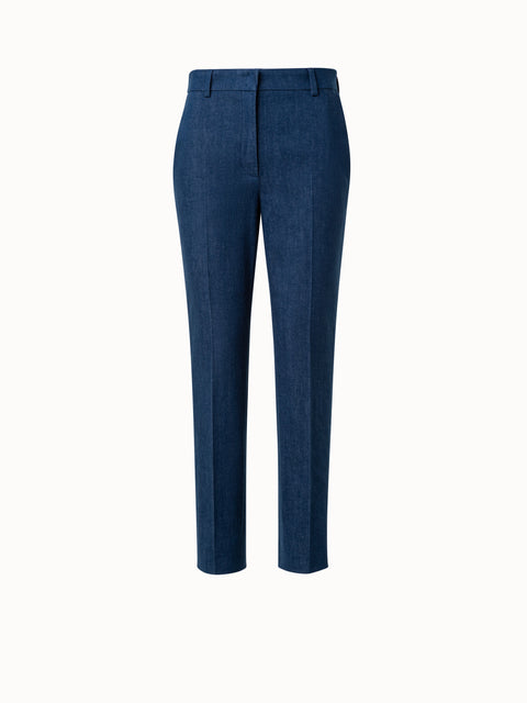Tapered Pants in Cotton Denim Stretch