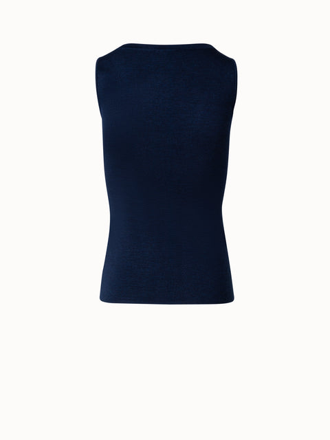 Knitted Silk Stretch Scoop Neck Top