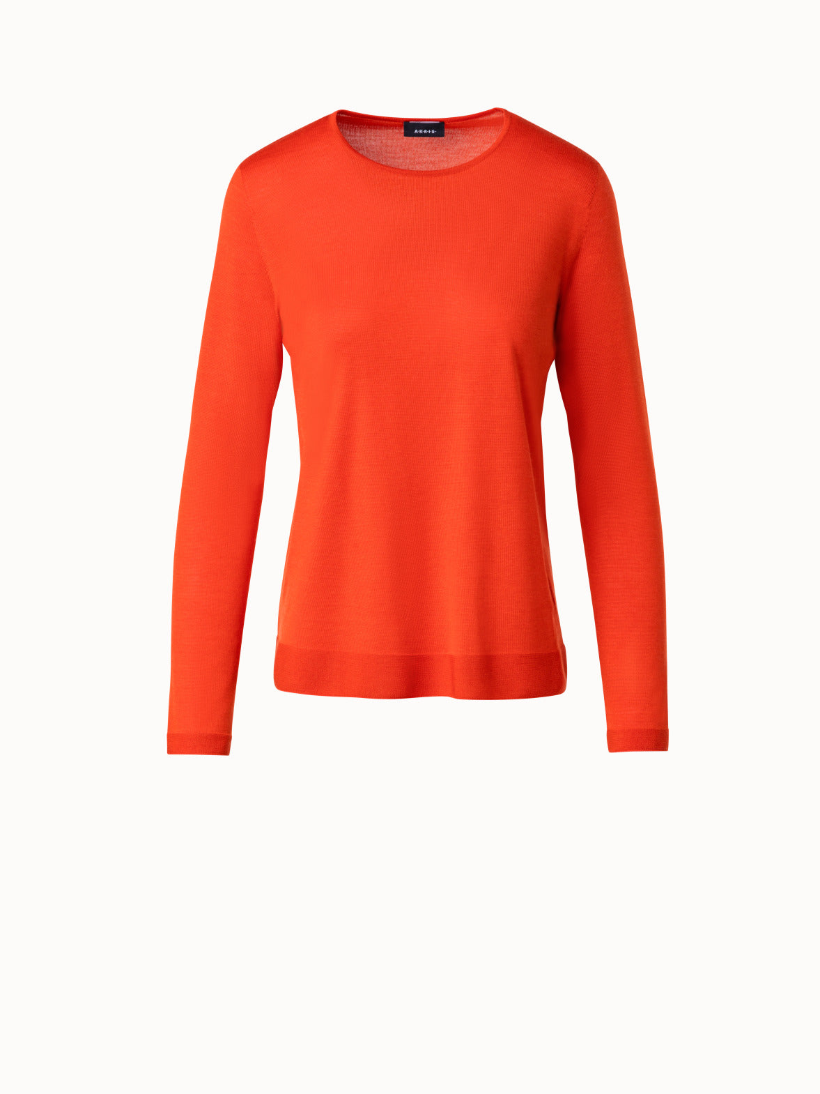 Seamless Cashmere Silk Knit Sweater - orange