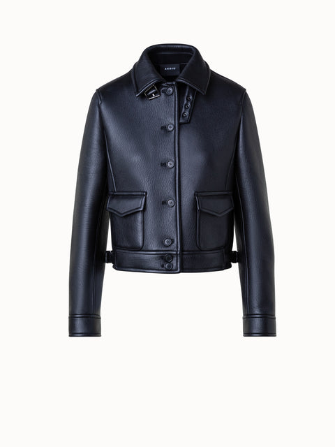 Short Black Leather Jacket