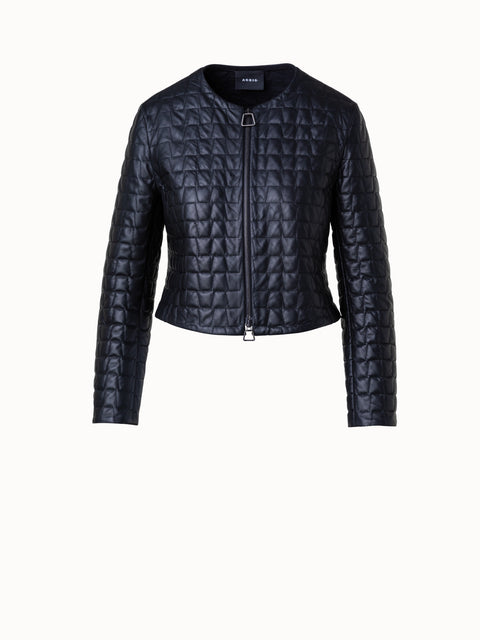 Short Quilted Leather Jacket