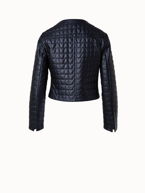 Short Quilted Leather Jacket