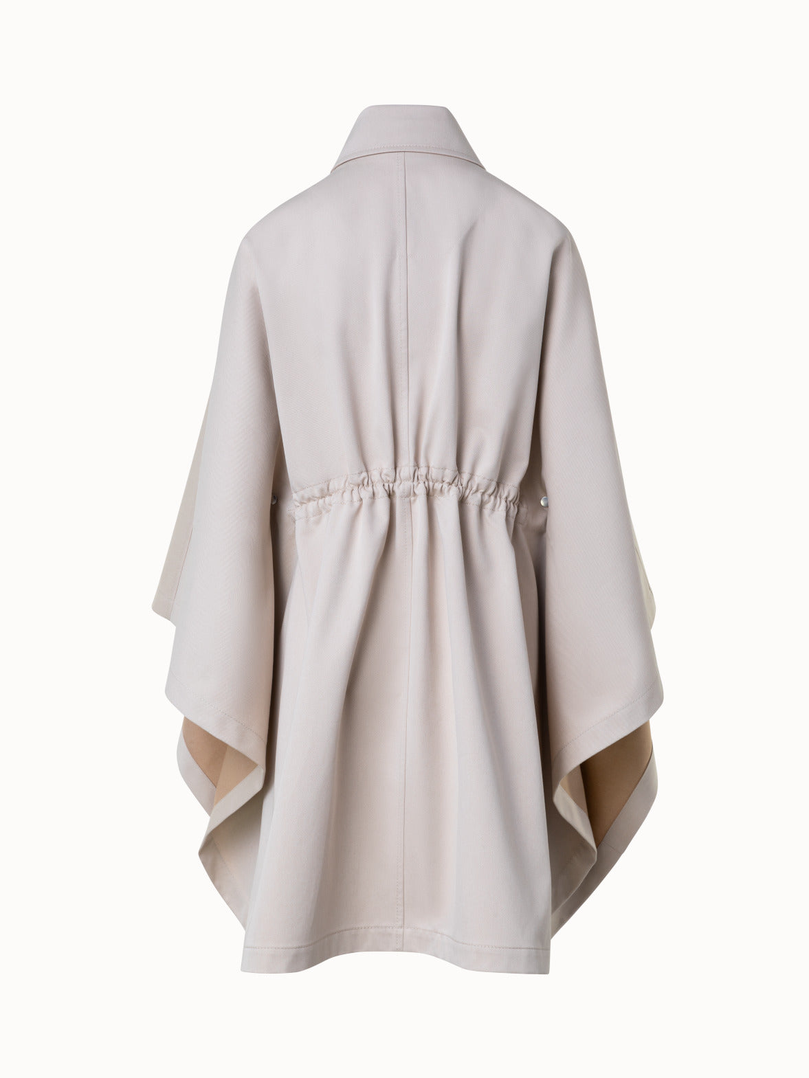 Water Repellent Cape Coat in Cotton Twill - beige