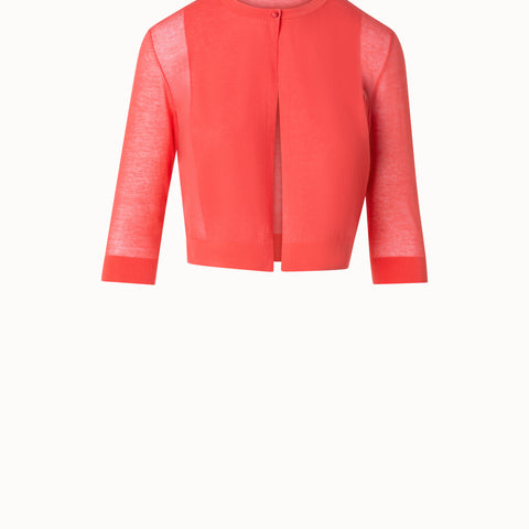 Bolero Strickjacke mit halbtransparenten Ärmeln