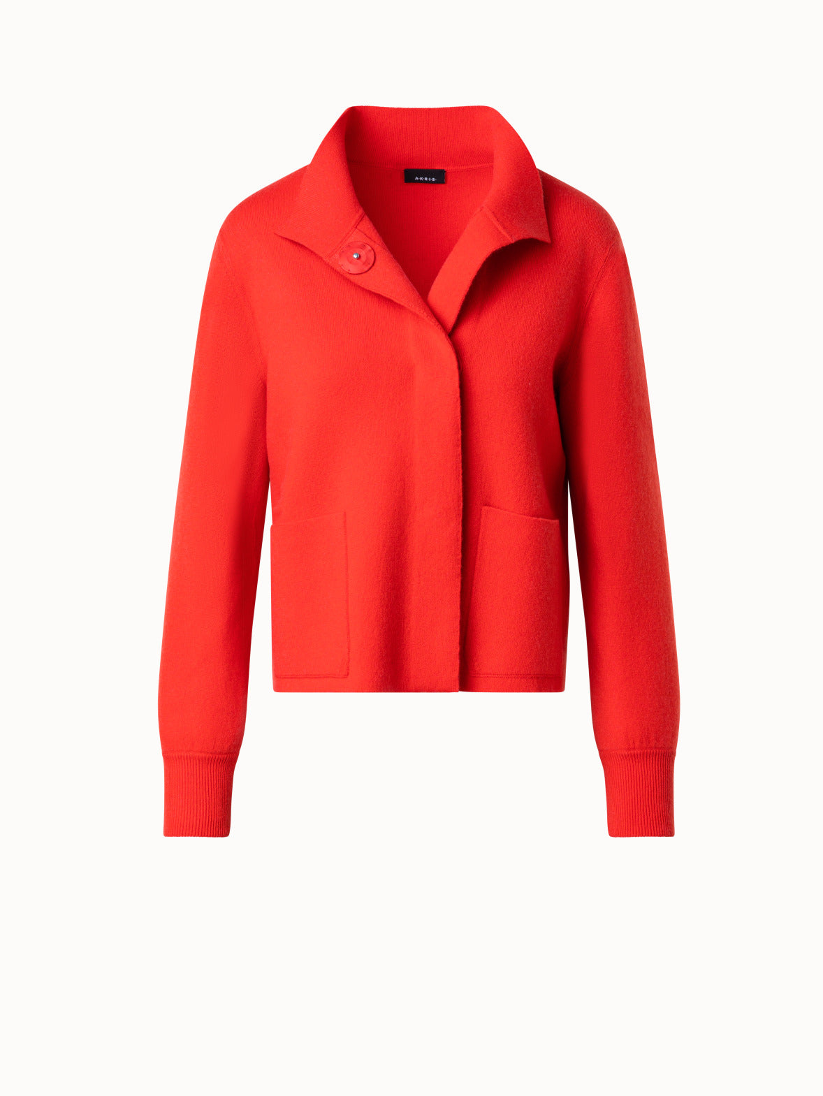 Knit Cardigan in 100% Cashmere Double-Face  - red