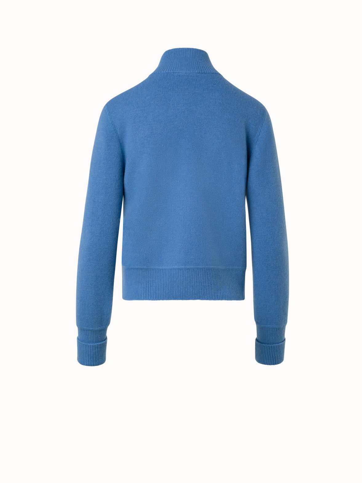 Cashmere Piqué Knit Cardigan - blue