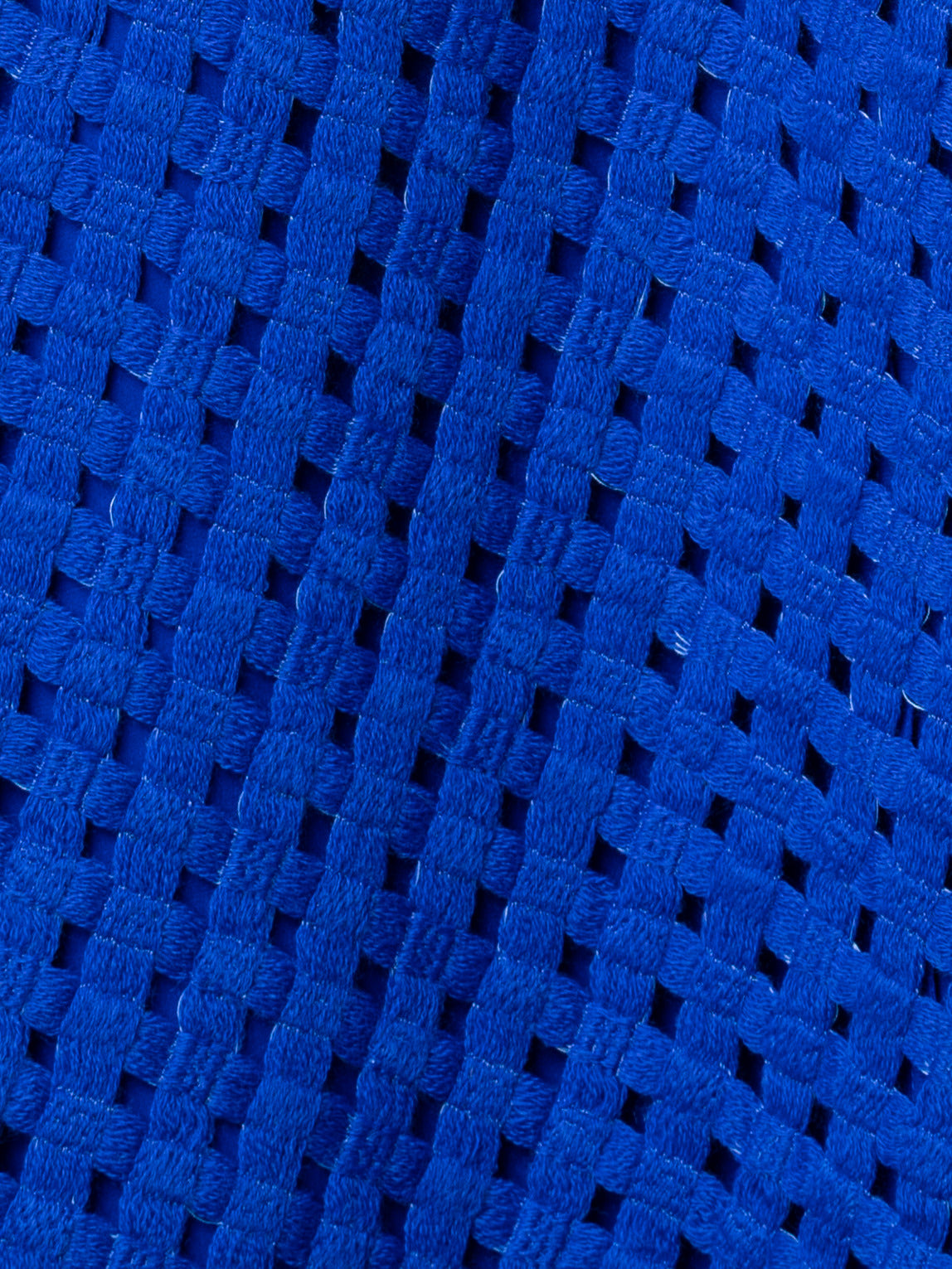 Midi Skirt in Checkered Grid Embroidery - blue
