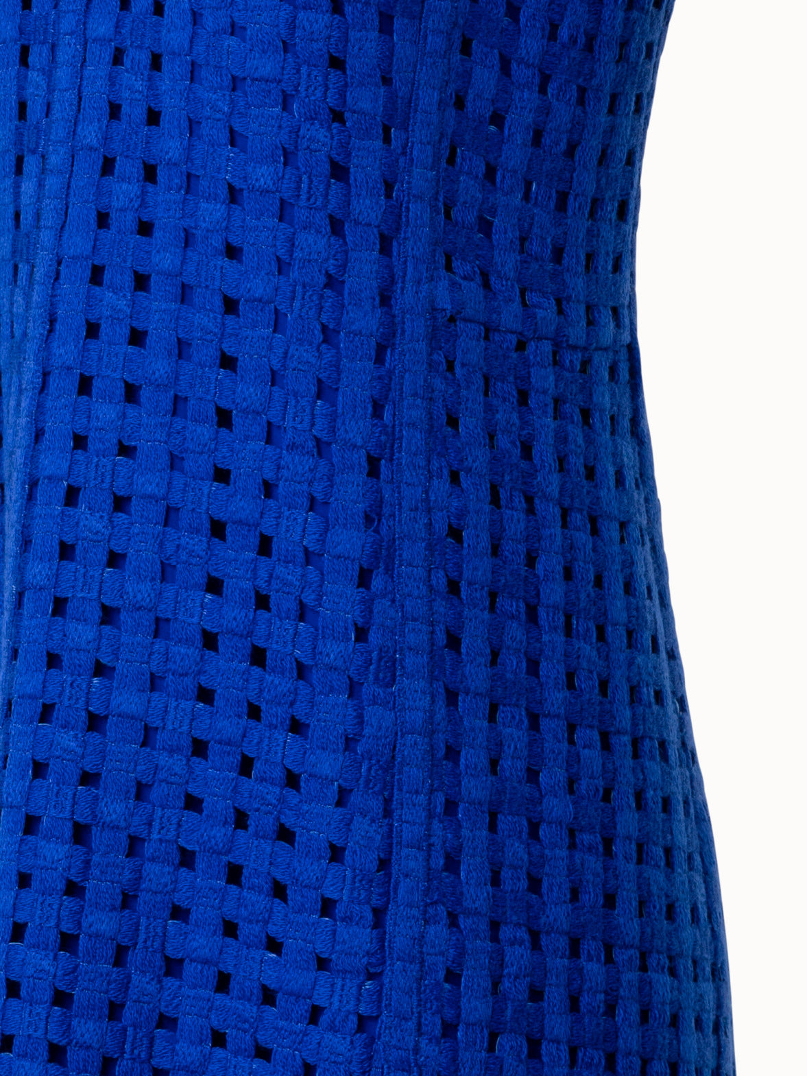 Sheath Dress in Grid Embroidery - blue