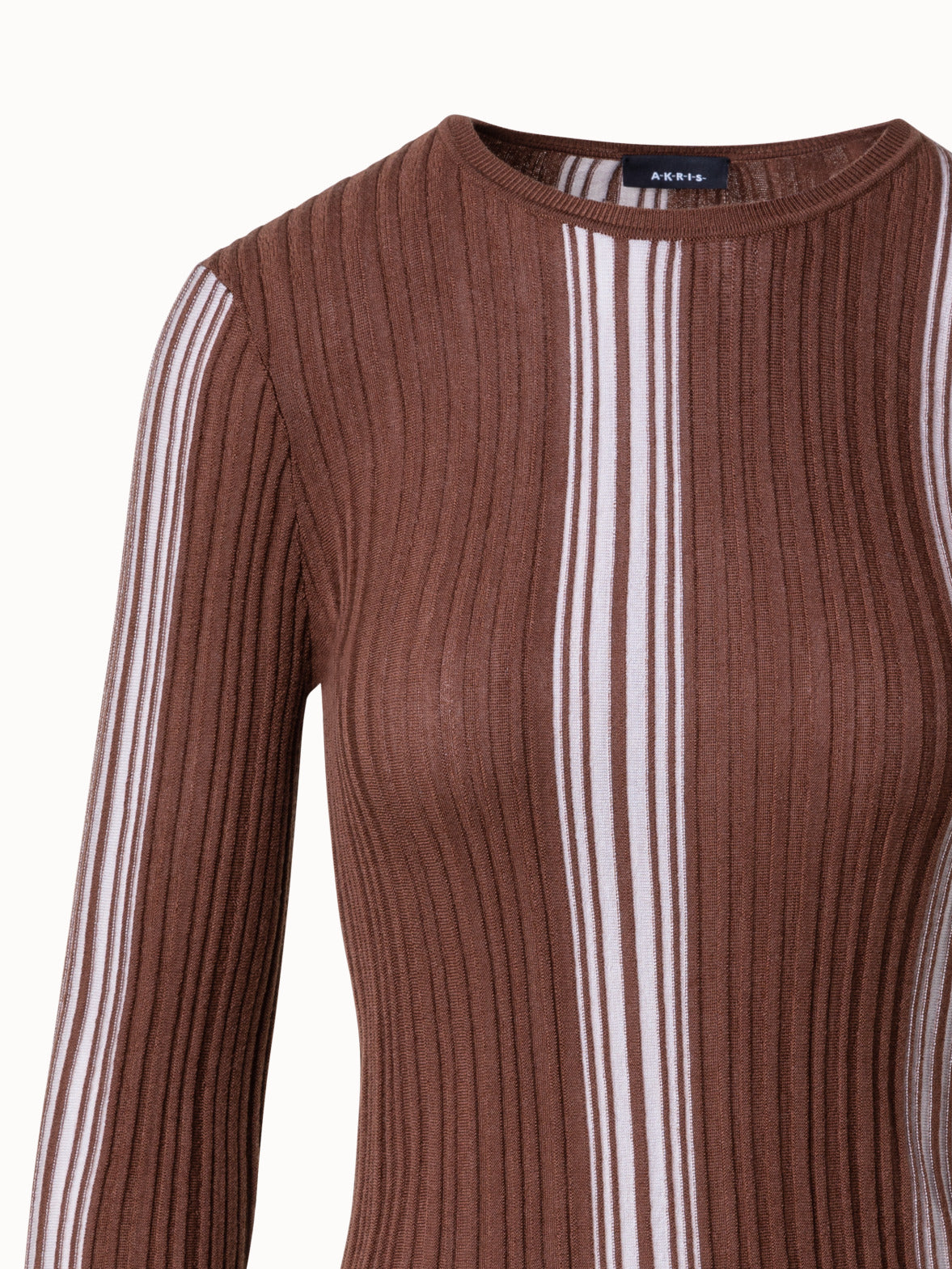 Silk Cotton Rib Knit Sweater