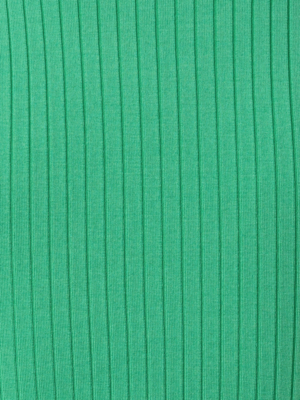 Silk Cotton Stretch Ribbed Fine Knit Top - green