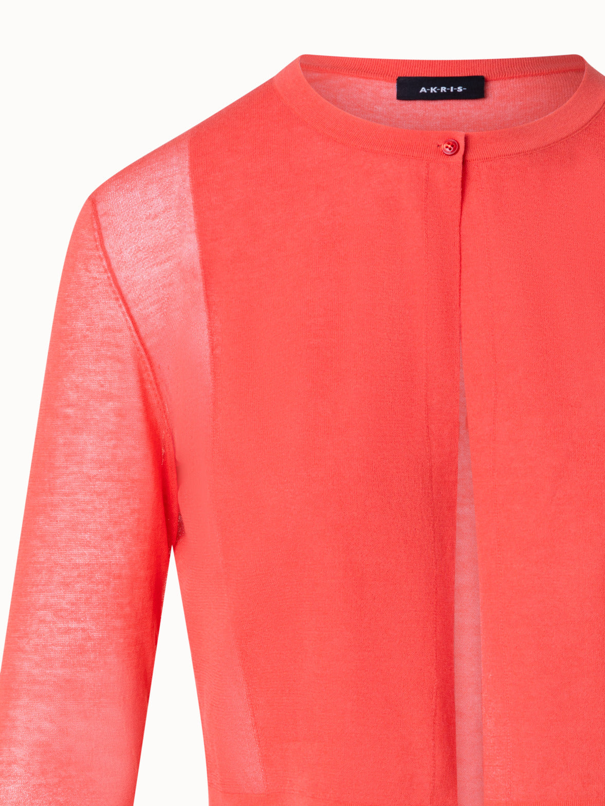 Semi-Sheer Short Knit Cardigan in Cotton Blend - orange