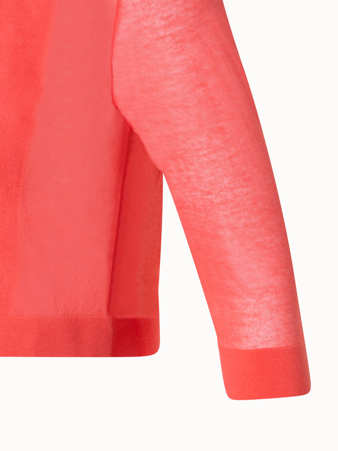 Semi-Sheer Short Knit Cardigan in Cotton Blend - orange