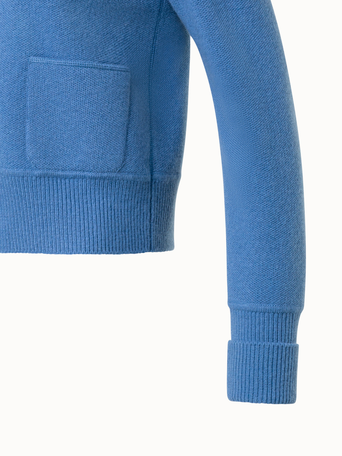 Cashmere Piqué Knit Cardigan - blue