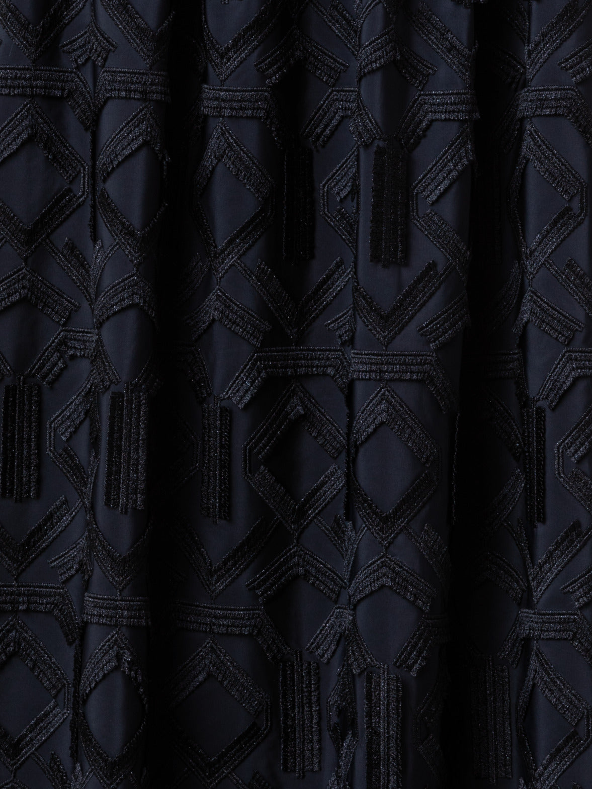 Maxi Skirt with Fringe Embroidery - black