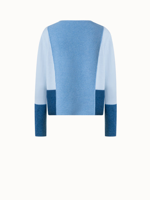 Color Block Merino Cashmere Blend Sweater