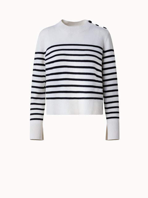 Striped Boxy Sweater in Merino Cashmere Blend
