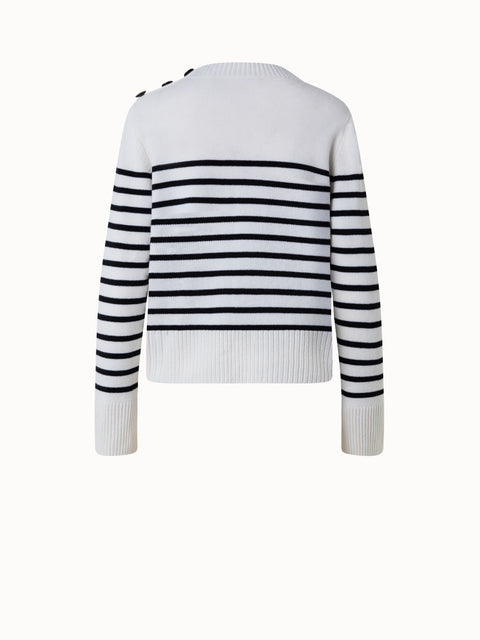 Striped Boxy Sweater in Merino Cashmere Blend