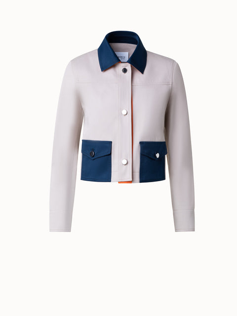 Short Cotton Colorblock Jacket