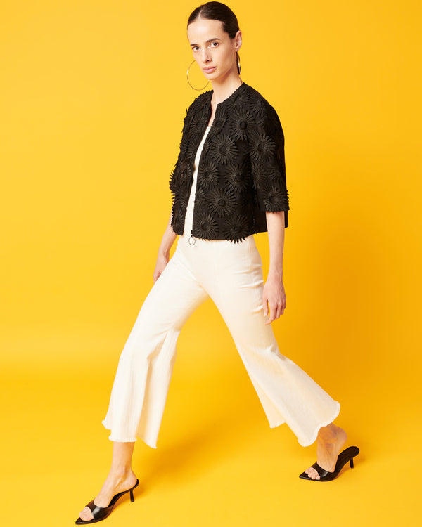 Jacket with Hello Sunshine Embroidery - black