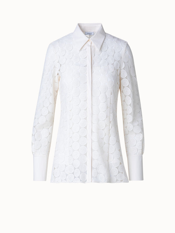 Blouse in Techno Dot Guipure Lace - white