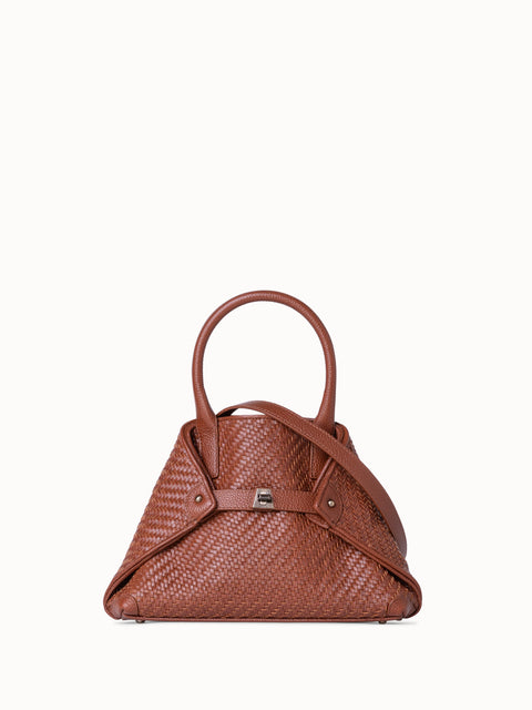 Little Ai Top Handle Bag in Woven Leather