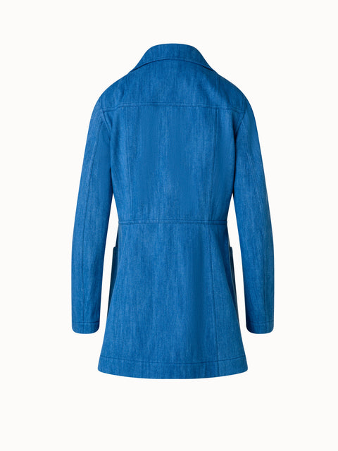 Short Denim Coat in Cotton