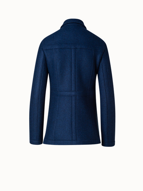 Tailored Jacket in 100% Cashmere with Stand Up Collar