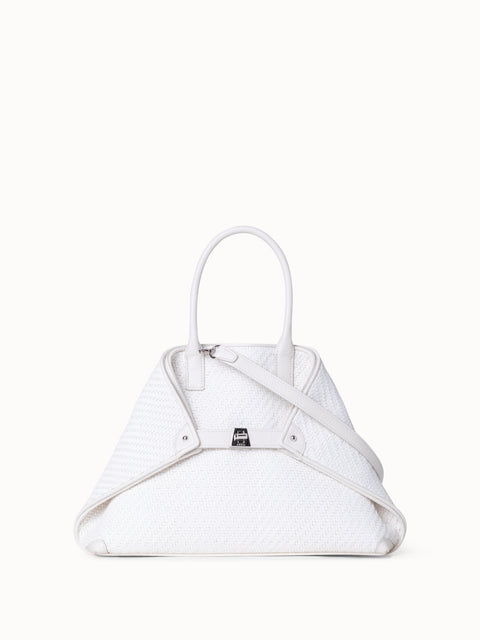 Small Ai Top Handle Bag in Woven Leather