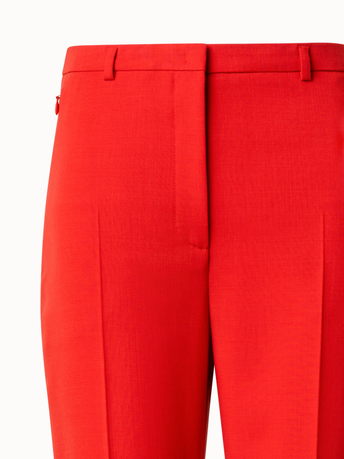 Wool Double-Face Bootcut Pants - red